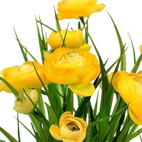 Floristik24 Ramo de ranúnculos con hierba 35cm amarillo