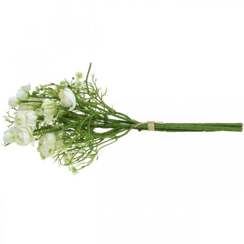 Floristik24 Ramo de Ranúnculos Flores Artificiales Flores de Seda Blanco L37cm