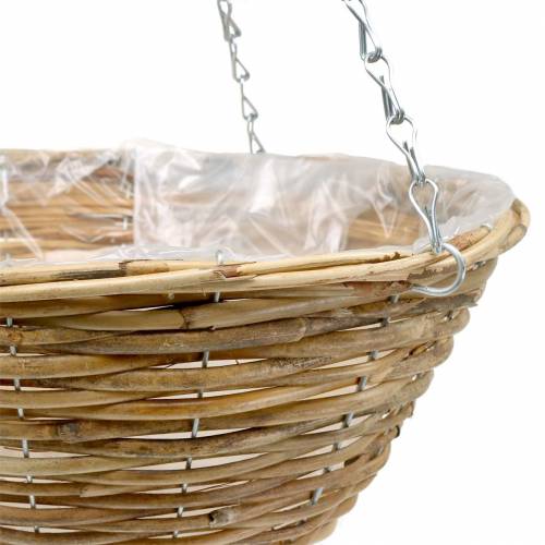 Floristik24 Cesta colgante de ratán Ø35 / Ø40cm, juego de 2