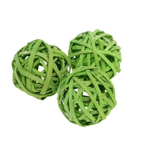 Floristik24 Rattan Ball Spring Green Ø4cm 12pcs