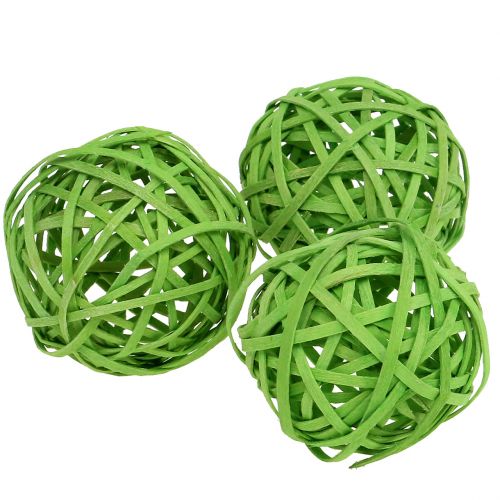 Floristik24 Rattanball verde claro Ø6cm 6pcs