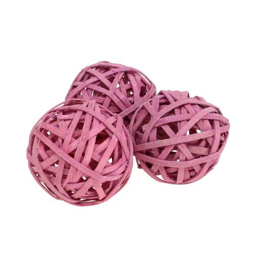 Floristik24 Rattanball Rosa Ø4cm 12pcs