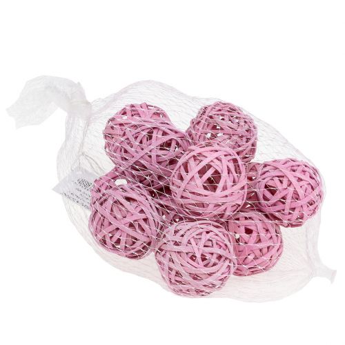 Floristik24 Rattanball Rosa Ø4cm 12pcs