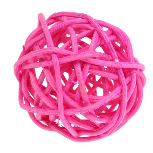 Artículo Bolas rattan rosa clasificadas Ø4cm 24p