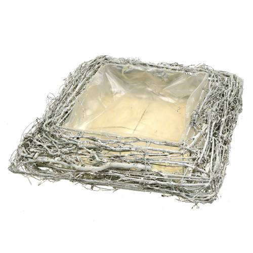 Artículo Cojín vegetal ramas blanco lavado 40cm x 40cm H10cm
