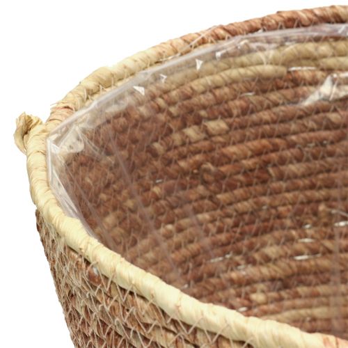 Artículo Cesta para plantas mimbre natural/marrón Ø26/22/16cm 3pcs