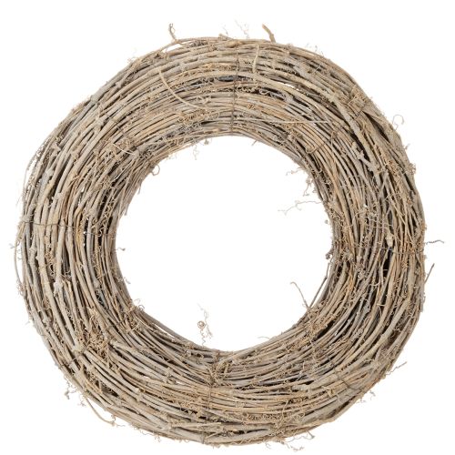 Corona decorativa, ramas de ratán, blanqueada, para diseño creativo, 50 cm