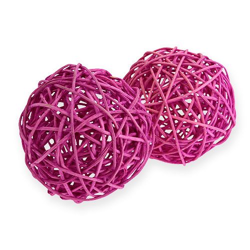 Floristik24 Bola de ratán 10cm violeta 10pcs