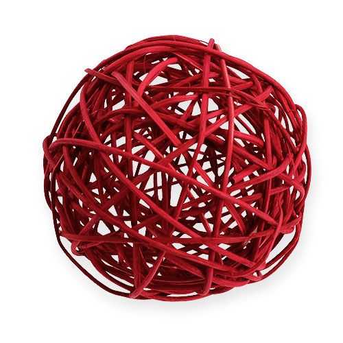 Floristik24 Bola de ratán 10cm rojo 10pcs