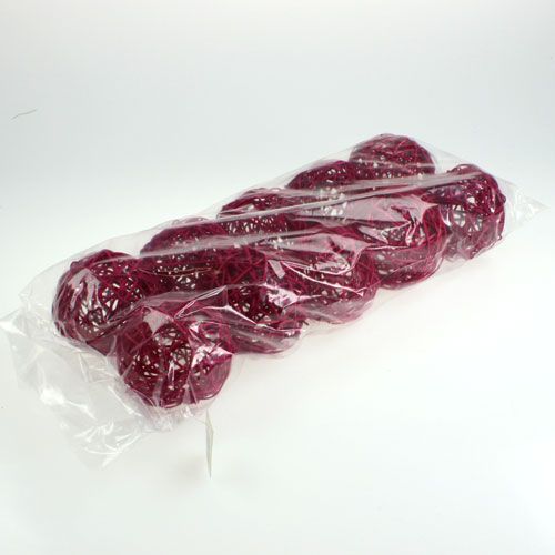 Floristik24 Bola de ratán Ø10cm Fucsia 10pcs