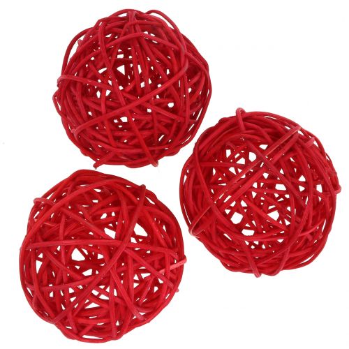 Floristik24 Bola de ratán roja Ø7.5cm 15pcs