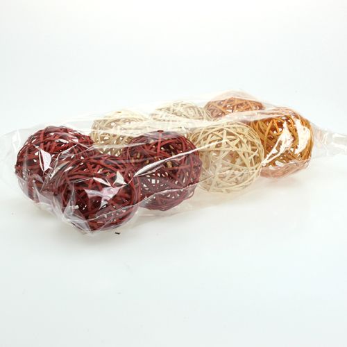 Floristik24 Bolas decorativas de ratán 3 colores Ø8cm 8ud