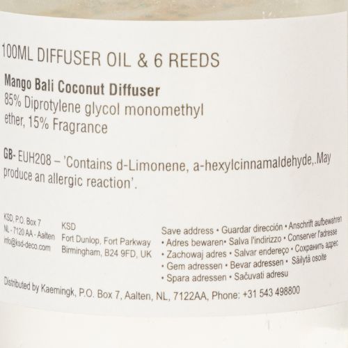 Artículo Difusor de fragancia de ambiente con exótico aroma a coco y mango para una frescura duradera en el hogar, 19 cm, 2 piezas