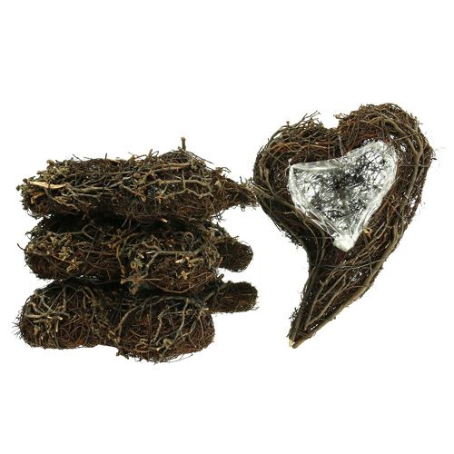 Artículo Planta de vid corazón naturaleza 15cm x23cm x5cm 4pcs