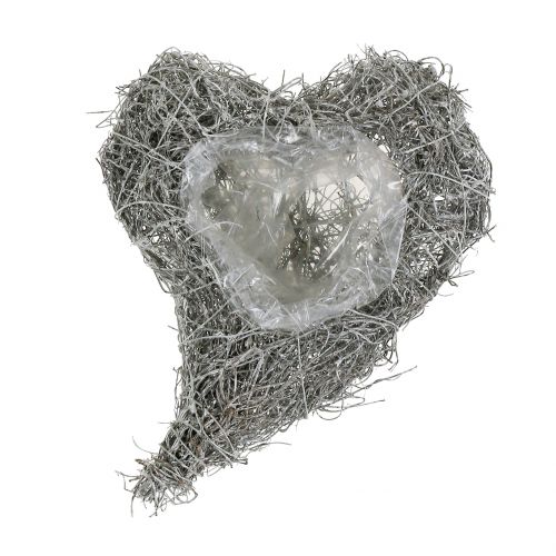 Corazón de vid blanco lavado 16cm x 21cm 1ud