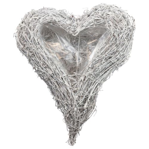 Artículo Planta de corazón de vid cuenco para plantas blanco natural 16×19cm×5,5cm