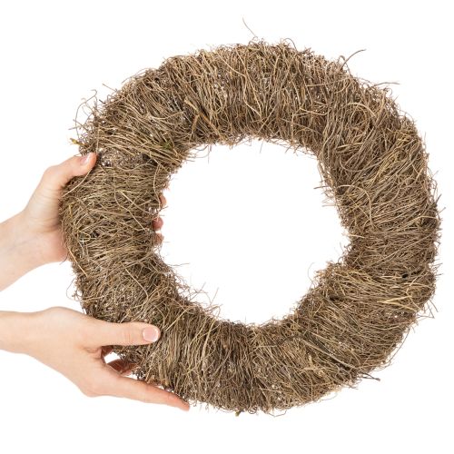 Corona de material natural, corona decorativa natural para proyectos de bricolaje, 35 cm | Floristik24.es