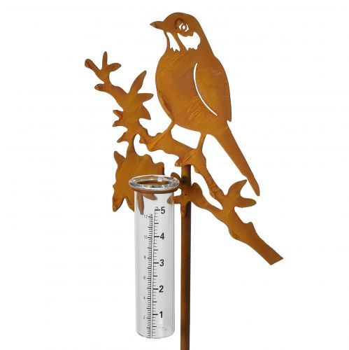 Artículo Tapón de jardín pluviómetro pájaro óxido 23x7,5x110cm