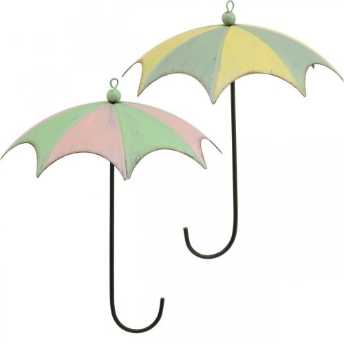 Floristik24.es Paraguas primavera, paraguas colgantes, decoración otoño rosa/verde, azul/amarillo H29.5cm Ø24.5cm juego de 2 - barato en línea