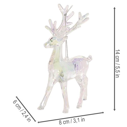 Adornos de renos acrílicos para árbol de Navidad, 14 cm, 4 unidades | Floristik24.es