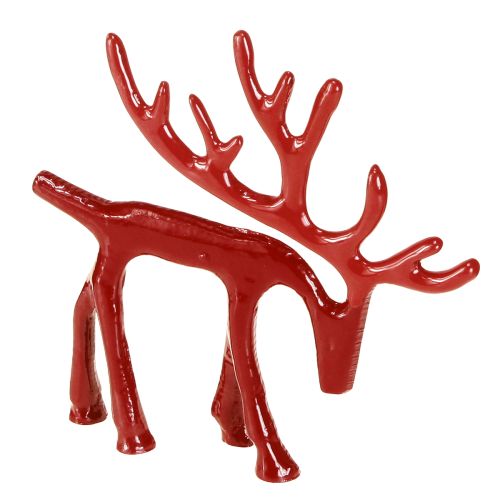 Figura decorativa reno metal decoración mesa Navidad rojo 15cm