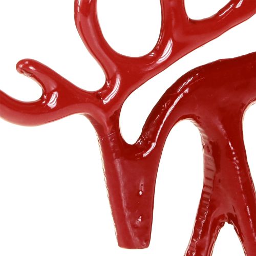 Artículo Figura decorativa reno metal decoración mesa Navidad rojo 15cm