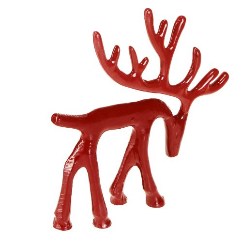 Artículo Figura decorativa reno metal decoración mesa Navidad rojo 15cm