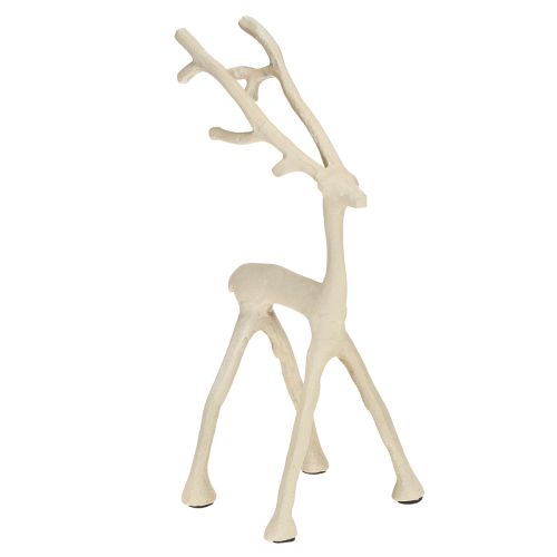 Floristik24 Figura de ciervo decorativa de reno, metal, arcilla gris, óptica, altura 27,5 cm.