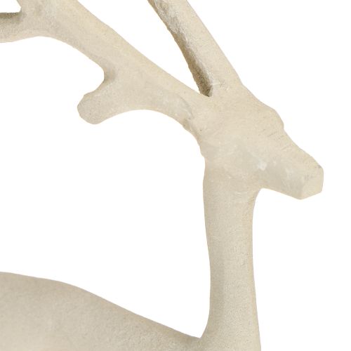 Artículo Figura de ciervo decorativa de reno, metal, arcilla gris, óptica, altura 27,5 cm.