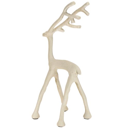 Artículo Figura de ciervo decorativa de reno, metal, arcilla gris, óptica, altura 27,5 cm.