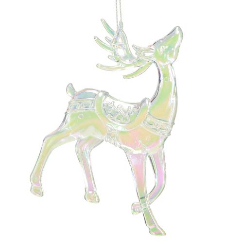 Artículo Decoración de renos Adornos navideños iridiscentes H12cm 3 piezas
