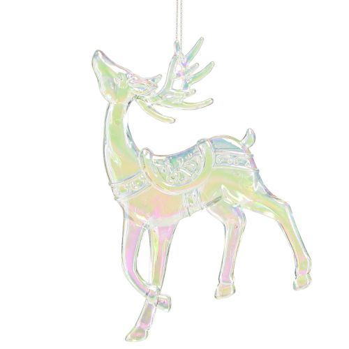 Artículo Decoración de renos Adornos navideños iridiscentes H12cm 3 piezas