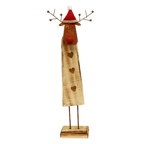 Floristik24 Reno con sombrero madera natural 32cm
