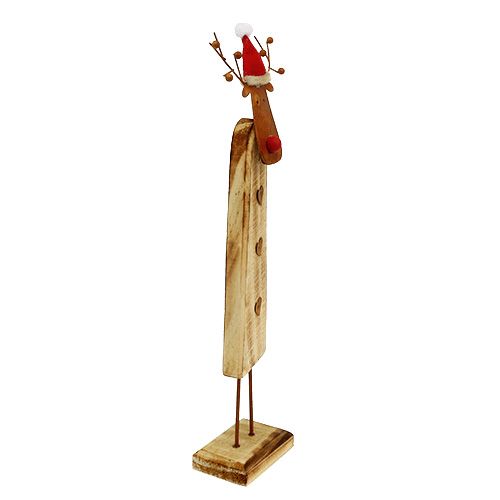 Floristik24 Reno con sombrero madera natural 32cm