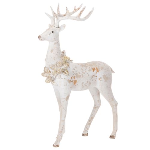 Figura decorativa de ciervo con adorno de piña para decoración invernal, 49 cm. comprar | Floristik24.es