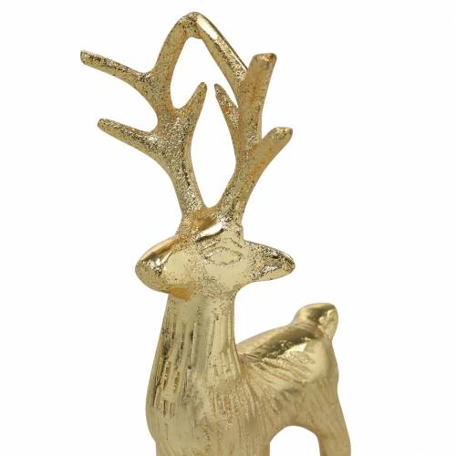 Floristik24 Reno decorativo metal dorado 12,5cm × 6,5cm 3uds