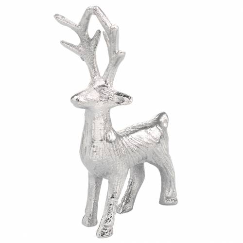 Floristik24 Reno decorativo metal plateado 6,5 × Al 12,5 cm 3 piezas