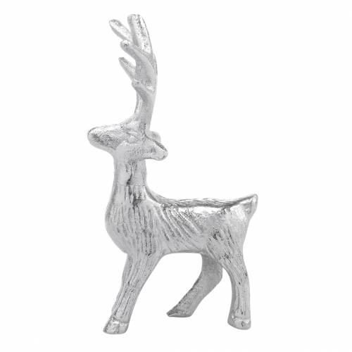 Floristik24 Reno decorativo metal plateado 6,5 × Al 12,5 cm 3 piezas