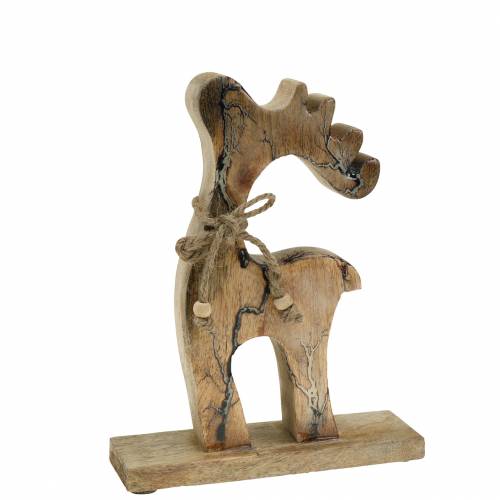Floristik24 Decoración navideña decoración figura reno madera 21cm