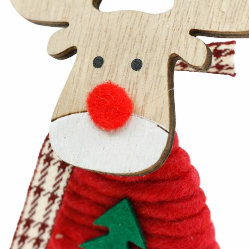 Floristik24 Reno y alce con jersey navideño marrón/rojo Al.14,5/13,5cm 6uds