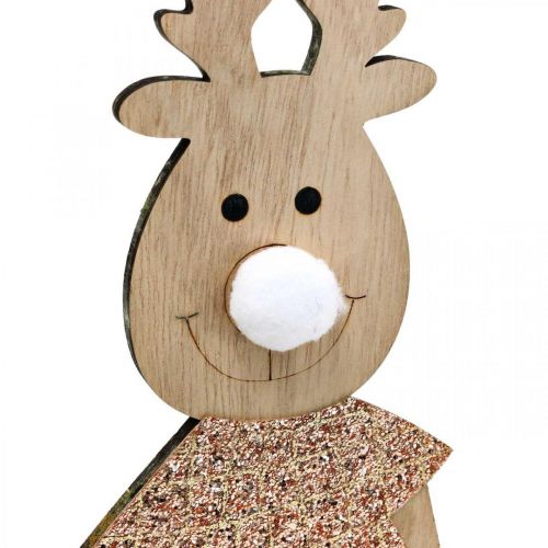 Artículo Reno figura decorativa de madera standee Navidad 12×6.5cm H45cm 2pcs