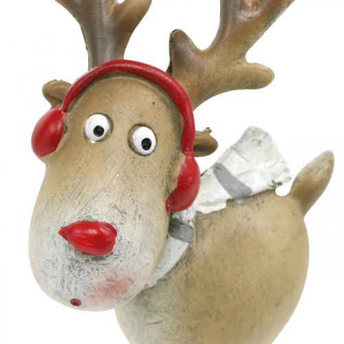 Floristik24 Figura decorativa reno navidad con bufanda 7×4,5×12cm 4uds