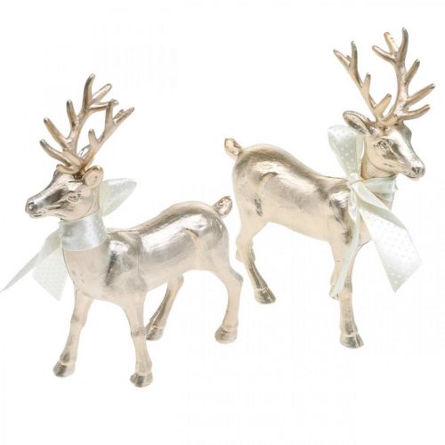 Floristik24 Deco ciervo de pie decoración de mesa de champán Navidad 18,5 cm 4 piezas