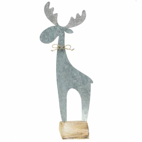 Floristik24 Reno plateado brillo 42cm x 16.5cm