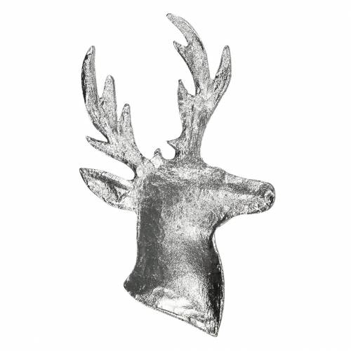 Floristik24 Busto de reno decorativo metal plateado 8cm × 4,8cm 8 piezas