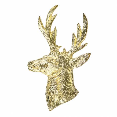 Floristik24 Busto de reno decorativo metal dorado 8cm × 4,8cm 8uds