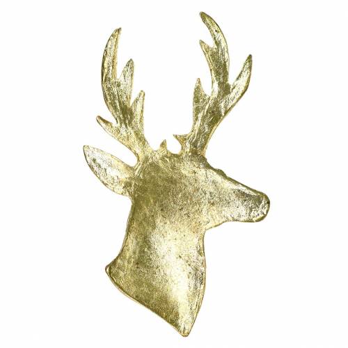 Floristik24 Busto de reno decorativo metal dorado 8cm × 4,8cm 8 piezas