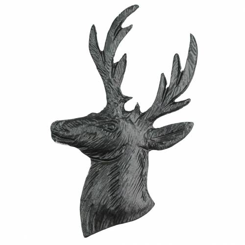 Busto de reno decorativo metal negro 8cm × 4,8cm 8 piezas