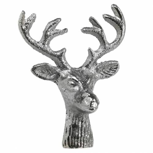 Floristik24 Cabeza de ciervo para manualidades metal plateado 6,8cm 6pcs Decoración de Adviento