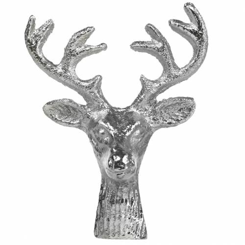 Floristik24 Cabeza de ciervo para manualidades metal plateado 6,8cm 6pcs Decoración de Adviento